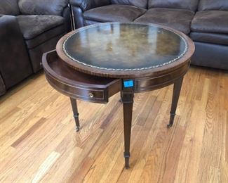 leather top table by Heritage