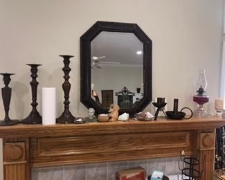 the fireplace mantle