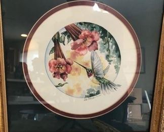 Framed plate by Deb Collins - signed and numbered
