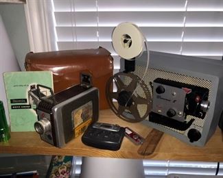 Kodak 8mm projector and movie camera