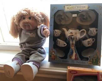 CABBAGE PATCH KID!!! And a Beatrix Potter tea set