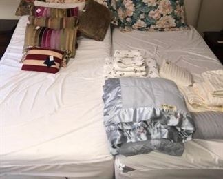 King size Tempur Pedic adjustable bed and lots more linens