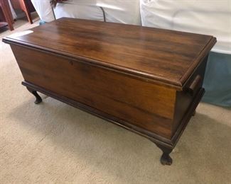 Vintage footed cedar hope chest by Farley & Loetscher