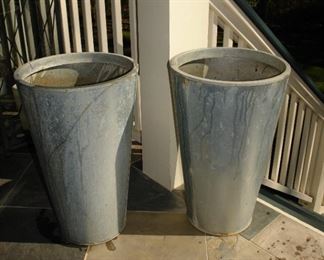 Pair of Metal Planters