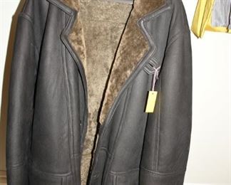 Men's Leather Shearling Jacket by Giorgio - XL