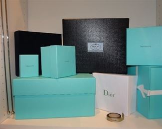 Empty Tiffany & Christian Dior Designer Boxes