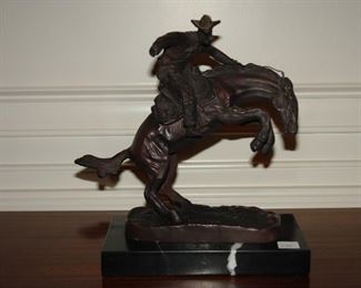 Small Reproduction Bronze Remington, "The Bronco Buster"