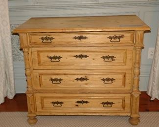 Antique English Pine Four Drawer Dresser