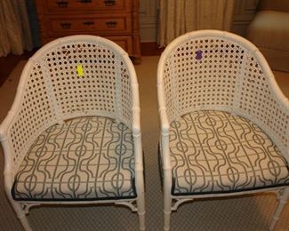 Painted French Caned Bucket Chairs