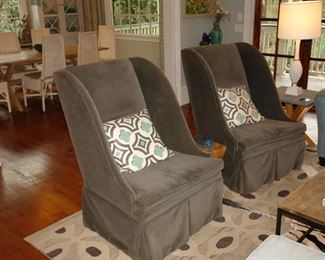 Pair of High Back Chairs by Lee Industries