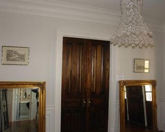 Pair of stately Gildwood Mirrors w/ Beveled Glass