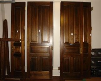 Four Solid Mahogany Interior Six-Panel Doors