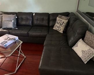ASHLEY Grey Leather Sectional Sofa (1 year old)