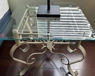 Metal & Glass Side Tables (2)