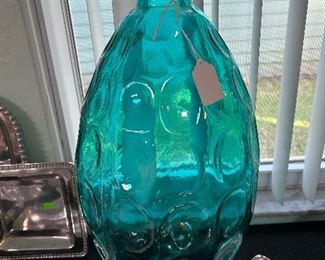 Tall Aqua Decor Vase