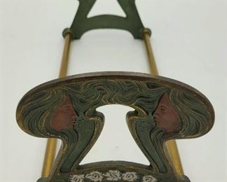 Art Nouveau painted metal book holder