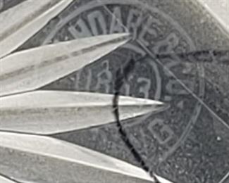 J. Hoare Large Cut Glass Lamp, c. 1900 (DETAIL OF MARK)