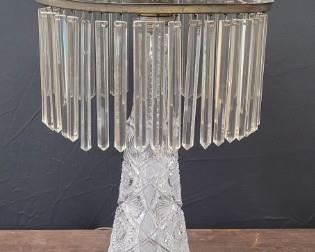 J. Hoare Large Cut Glass Lamp, c. 1900