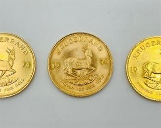 Large selection of gold and palladium coins. (Krugerrand)