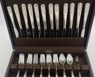 Gorham “Camellia” 49-Piece Set of Sterling Silver Flatware (52ozt TW) (Monogrammed "S")