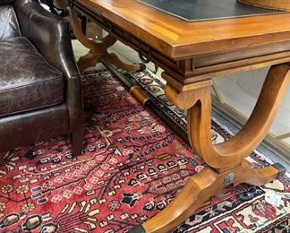 Henredon Trestle-Base Desk with Leather Top
