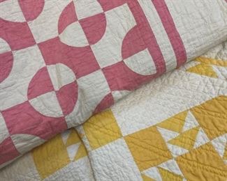 Double Wedding Ring Quilts and others, including applique & baby quilts. 