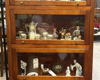 Barrister-Style On-Piece Bookcase with Glass Doors