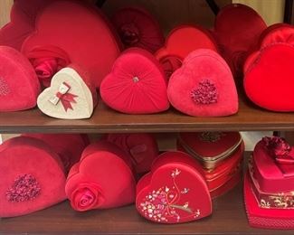 Collection of Godiva Heart Boxes