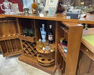 Custom Teak Bar Cabinet