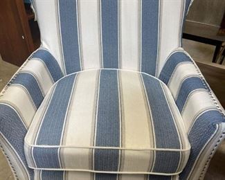 Pair of Blue & White Striped Chairs
