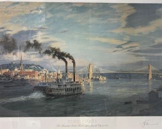 John Stobart (b. 1929, England) “Cincinnati 1888” Ltd. Ed. Signed Print