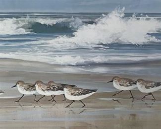 Seagulls Horizontal Offset Print in Frame