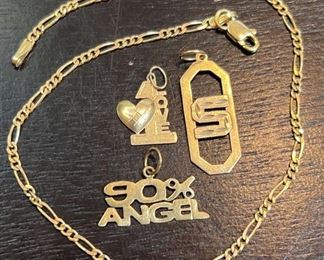 14k Gold Bracelet Pendants