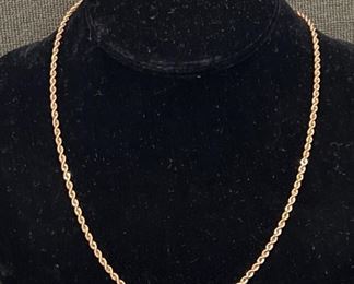 14k Gold Rope Chain 18in