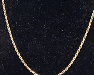 18k Gold Necklace Stamped HCT 18in