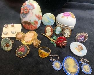 Cameos, Transferware More Costume Jewelry