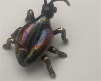 Small Brass Handmade Bug Signed