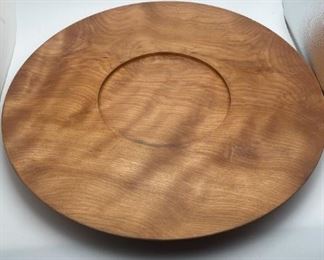 Vintage Hand Turned Wood Platter By Truman Way For Frederik Lunnick, Inc.