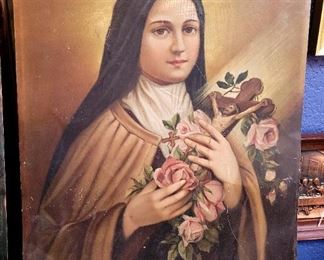 Religious painting on tin