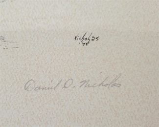 Signed and numbered art print, "Blackfoot Warrior", by Daniel D. Nicholas