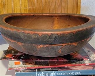 Antique carved wood Russian bowl