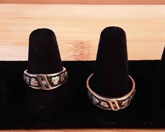 HAG06 Black Hills Gold Wedding Rings Set