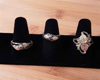 HAG25 Sterling Leaf Pattern Rings