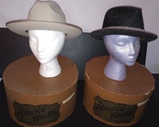 Rare! Vintage Davis Hats in original boxes - Marked 'Cotton Bowl 1959' 