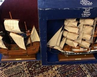 Two tall ship models - Beleem and Mayflower