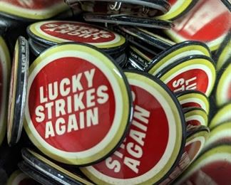 Lucky Strikes Pin Back Buttons