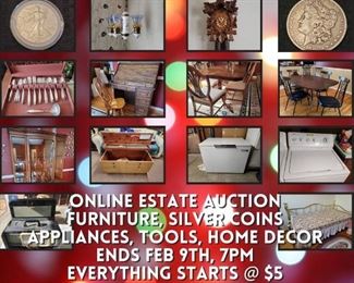 Silver, Coins, Furniture, Silver, Vintage Radios, Electronics, CDDVDs, Tools