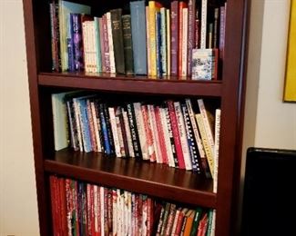 In the office there are two bookcases.  I  have pictured both.  You can tell there are two because the contents is different in each.