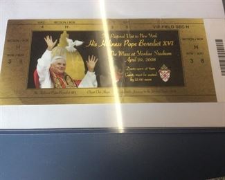 Pope Benedict Papal US Visit to Yankee Stadium 2008- original ticker stub included 