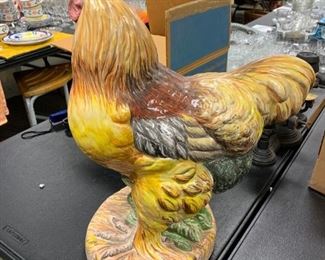 Large ceramic chicken, 15+ inches long.